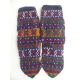 ヴィンテージ　独特の色柄をお楽しみください　トルコ伝統の手編み靴下　ベイシェヒール
