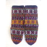 ヴィンテージ　独特の色柄をお楽しみください　トルコ伝統の手編み靴下　ベイシェヒール