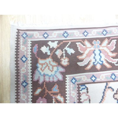 画像5: リビングサイズ　落ち着いた色と柄の大きなオールドキリム　ギョチメン　279×200cm