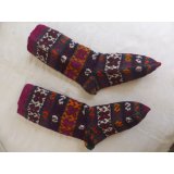 ヴィンテージ　トルコ伝統の手編みウール靴下　24.5cm