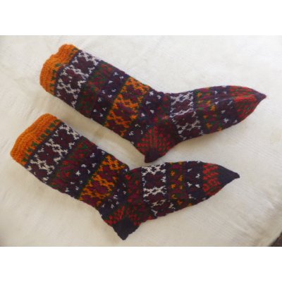 画像1: ヴィンテージ　トルコ伝統の手編みウール靴下　26.5cm