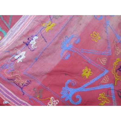 画像9: 特別価格　ヴィンテージ　ウズベキスタンの大きなスザーニ　コットン布にコットン糸の手刺繍　193×173cm　