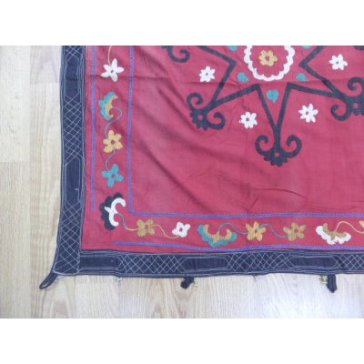 画像6: 特別価格　ヴィンテージ　ウズベキスタンの大きなスザーニ　コットン布にコットン糸の手刺繍　193×173cm　