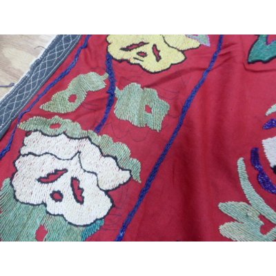 画像7: ヴィンテージ　ウズベキスタンの大きなスザーニ　コットン布にコットン糸の手刺繍　200×140cm　