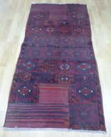 オールドキリム　絨毯、スマック、キリムが一度に見られる織物　228×110cm