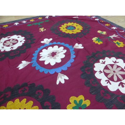 画像4: 特別価格　ヴィンテージ　ウズベキスタンの大きなスザーニ　コットン布にコットン糸の手刺繍　1974年製　205×146cm　