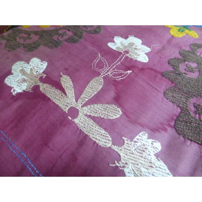 画像11: 特別価格　ヴィンテージ　ウズベキスタンの大きなスザーニ　コットン布にコットン糸の手刺繍　1974年製　205×146cm　