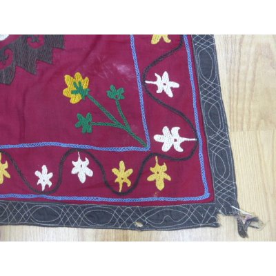 画像9: 特別価格　ヴィンテージ　ウズベキスタンの大きなスザーニ　コットン布にコットン糸の手刺繍　1974年製　205×146cm　