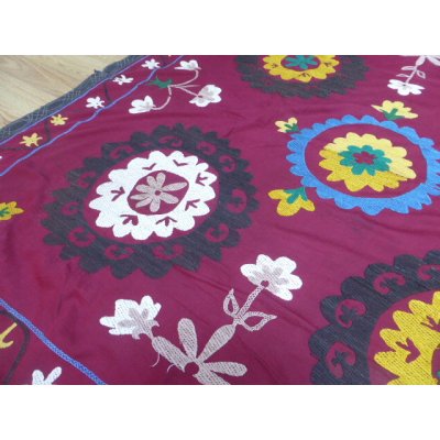 画像5: 特別価格　ヴィンテージ　ウズベキスタンの大きなスザーニ　コットン布にコットン糸の手刺繍　1974年製　205×146cm　