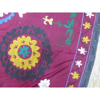 画像7: 特別価格　ヴィンテージ　ウズベキスタンの大きなスザーニ　コットン布にコットン糸の手刺繍　1974年製　205×146cm　