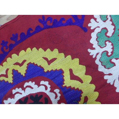 画像5: 40％off　ヴィンテージ　ウズベキスタンの大きなスザーニ　コットン布にコットン糸の手刺繍　ランナー　360 ×72cm　