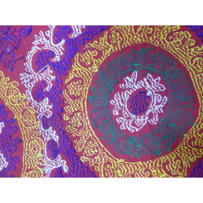 画像7: 40％off　ヴィンテージ　ウズベキスタンの大きなスザーニ　コットン布にコットン糸の手刺繍　ランナー　360 ×72cm　