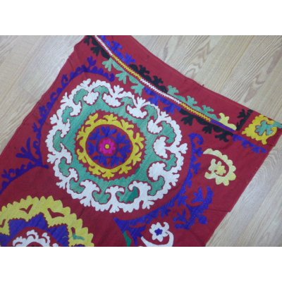 画像4: 40％off　ヴィンテージ　ウズベキスタンの大きなスザーニ　コットン布にコットン糸の手刺繍　ランナー　360 ×72cm　