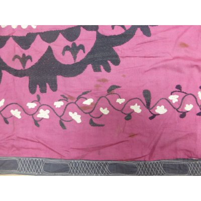 画像6: 特別価格　ヴィンテージ　ウズベキスタンの大きなスザーニ　コットン布にコットン糸の手刺繍　220×163cm　