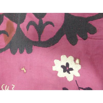 画像8: 特別価格　ヴィンテージ　ウズベキスタンの大きなスザーニ　コットン布にコットン糸の手刺繍　220×163cm　