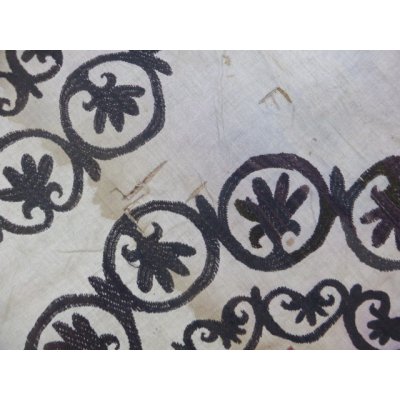 画像10: 40％off　わけありでお買い得　ヴィンテージ　ウズベキスタンの大きなスザーニ　コットン布にコットン糸の手刺繍　254×230cm　