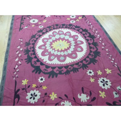 画像3: 特別価格　ヴィンテージ　ウズベキスタンの大きなスザーニ　コットン布にコットン糸の手刺繍　220×163cm　