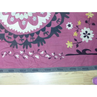 画像7: 特別価格　ヴィンテージ　ウズベキスタンの大きなスザーニ　コットン布にコットン糸の手刺繍　220×163cm　