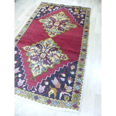 画像1: お買い得　オールド絨毯　マーデンの毛足長めのふっくら織り物　208×126cm