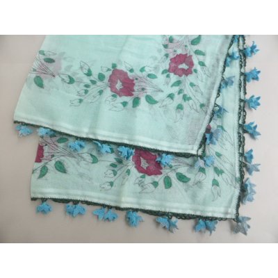 画像7: マニサのトゥーオヤスカーフ　シェケル（砂糖）オヤと呼ばれるかぎ針で作る立体オヤ