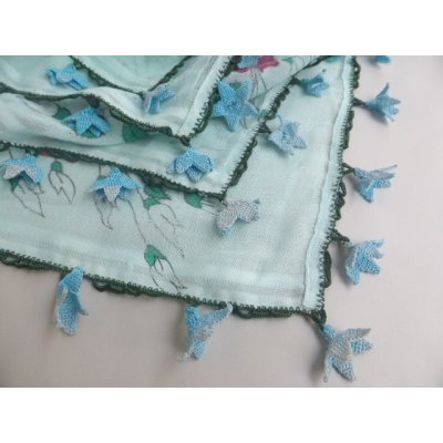 画像3: マニサのトゥーオヤスカーフ　シェケル（砂糖）オヤと呼ばれるかぎ針で作る立体オヤ