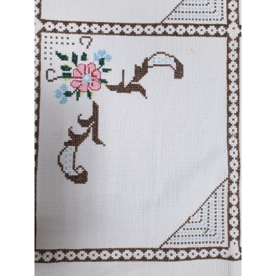 画像5: 40％off　エタミン刺繍のヴィンテージクロス　195 ×120 cm