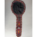 ヴィンテージ　トルクメニスタンの刺繍の襟飾り　手刺繍　未使用品　全体の長さ46cm、直線部分の幅7cm