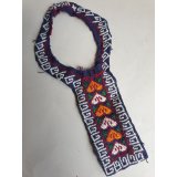 ヴィンテージ　トルクメニスタンの刺繍の襟飾り　手刺繍　全体の長さ24cm、直線部分の幅5cm　お人形さん用？