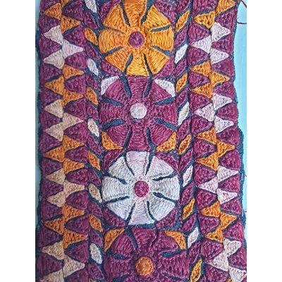 画像3: ヴィンテージ　トルクメニスタンの刺繍の襟飾り　手刺繍　全体の長さ43cm、直線部分の幅６cm　　