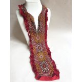 ヴィンテージ　トルクメニスタンの刺繍の襟飾り　手刺繍　全体の長さ46cm、直線部分の幅7cm