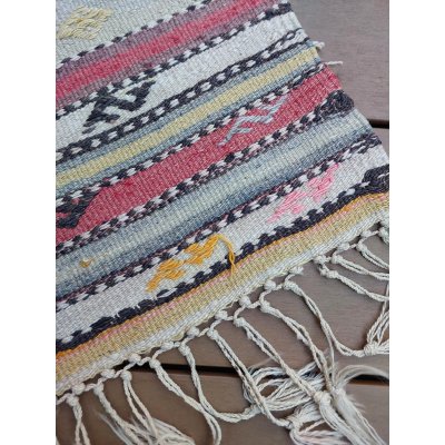 画像2: 《日本国内から発送》オールドキリム　パステルカラーの可愛いジジム　約127×100cm