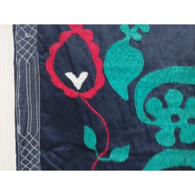 画像4: ヴィンテージ　ウズベキスタンの大きなスザーニ　コットン布にコットン糸の手刺繍　190 ×173cm　