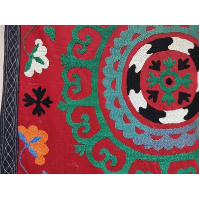 画像3: ヴィンテージ　ウズベキスタンの大きなスザーニ　コットン布にコットン糸の手刺繍　180×142cm 