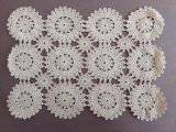 ヴィンテージレース　かぎ針で作られたコットン素材のレース編み　約27×19cm　