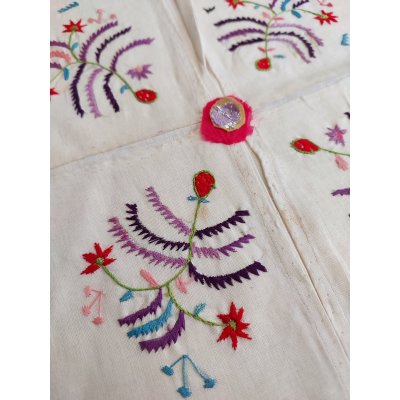 画像2: 花嫁の持参品　チェブレ　コットン糸の手刺繍　ブルサ　36×36cm