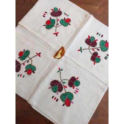 画像2: 花嫁の持参品　チェブレ　金属糸とコットン糸の手刺繍　ブルサ　34×34cm