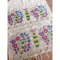 コレクション　ヤールック　オスマンル刺繍　手織り布にシルクと金属リボン刺繍　裏表なしのテクニック　ゲミリックのクムラ　100×50cm