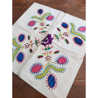 画像1: 花嫁の持参品　チェブレ　金属糸とコットン糸の手刺繍　ブルサのエシケル　35×35cm