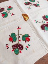 花嫁の持参品　チェブレ　金属糸とコットン糸の手刺繍　ブルサ　34×34cm