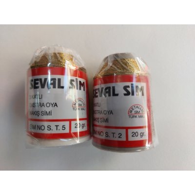 画像1: セヴァルの金属糸（シムリ糸）　オヤと刺繍用　ゴールド系2色セット　20g×2個　