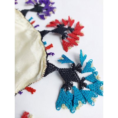 画像2: 【コレクションピース】イズニック　ムシュクレ村の伝統の巨大な平面のイーネオヤ　シルク糸　