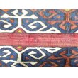 画像4: 50％off　オールドキリム　コルクテリの遊牧民のチュワルを開いた織物　草木染め　モチーフ部分はスマック　120×97cm (4)