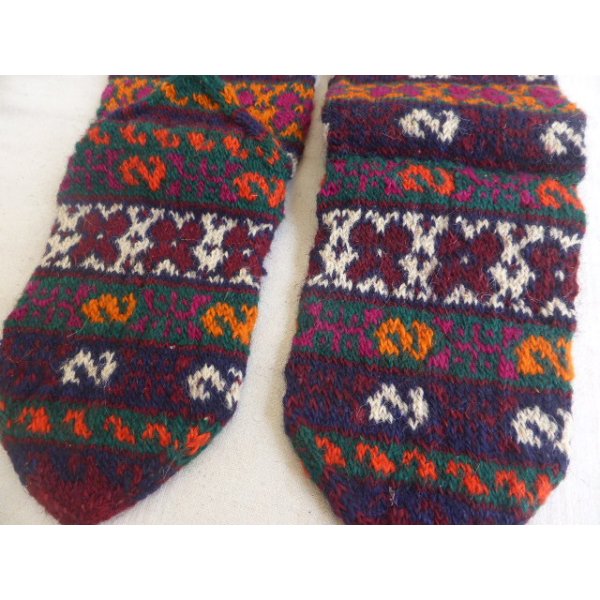 画像3: ヴィンテージ　トルコ伝統の手編みウール靴下　24.5cm (3)