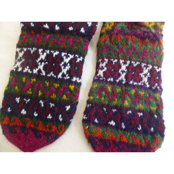 画像3: ヴィンテージ　トルコ伝統の手編みウール靴下　26.5cm (3)