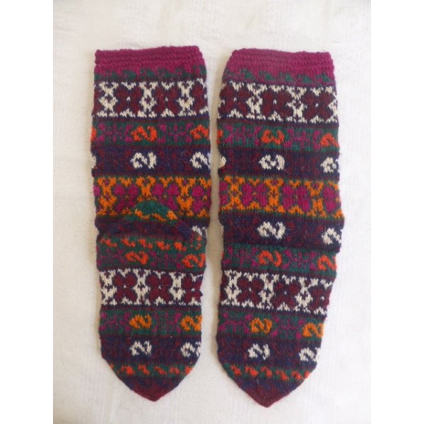 画像2: ヴィンテージ　トルコ伝統の手編みウール靴下　24.5cm (2)