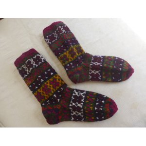 画像: ヴィンテージ　トルコ伝統の手編みウール靴下　26.5cm