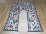 画像: 40％off　わけありでお買い得　ヴィンテージ　ウズベキスタンの大きなスザーニ　コットン布にコットン糸の手刺繍　177×123cm　