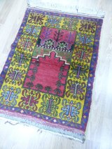 画像: オールド絨毯　インリジェ　ミフラップを描いたお祈り用　110×81cm