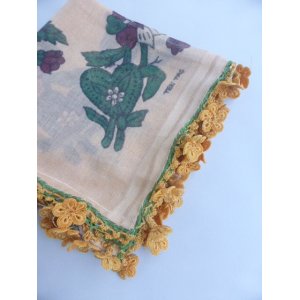 画像: マニサのトゥーオヤスカーフ　シェケル（砂糖）オヤと呼ばれるかぎ針で作る立体オヤ