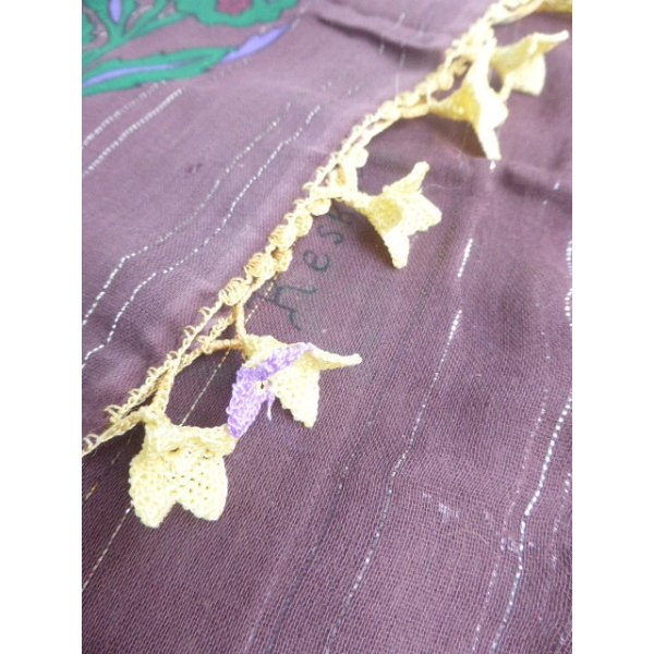 画像3: マニサのトゥーオヤスカーフ　シェケル（砂糖）オヤと呼ばれるかぎ針で作る立体オヤ (3)